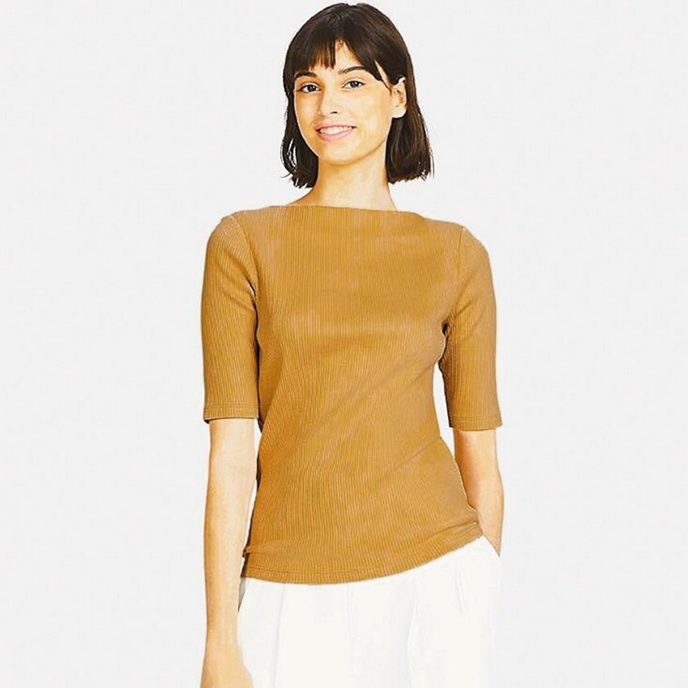 Mustard Yellow Ribbed Top